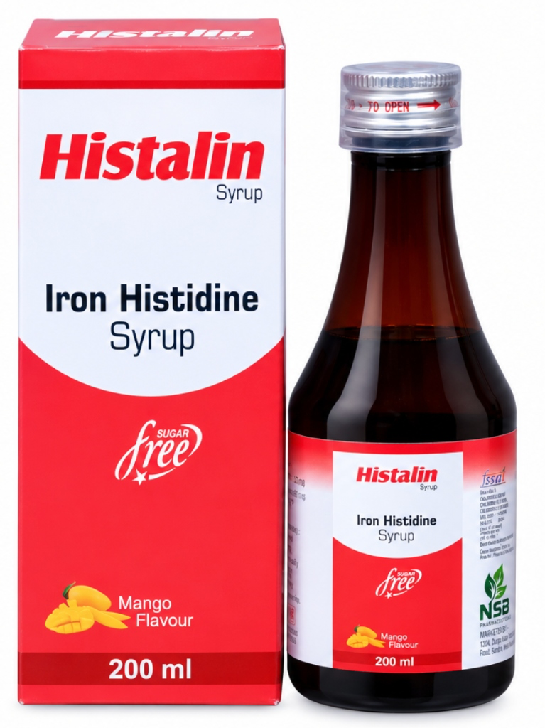 Histalin Syrup - Iron Histidine Syrup (Hematinic Formulation - 27mg/5ml Elemental Iron) by NSB Pharmaceutical